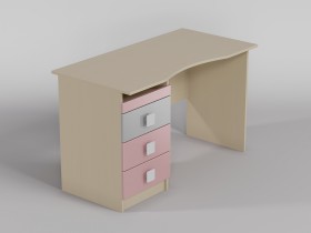 Стол (столешница с выемкой) Грэйси (Розовый/Серый/корпус Клен) в Туле - tula.katalogmebeli.com | фото